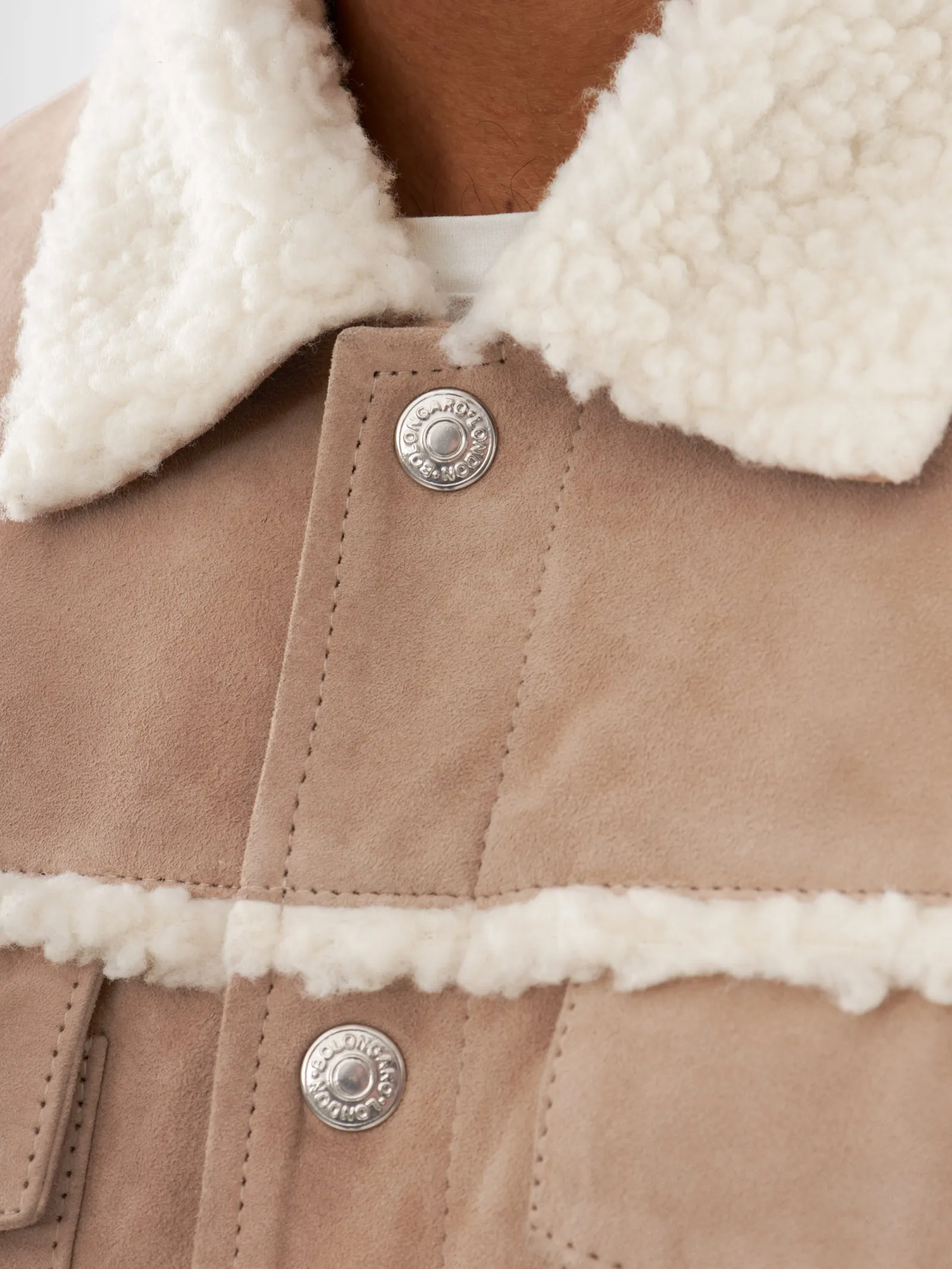 Suede Shearling Trucker Jacket