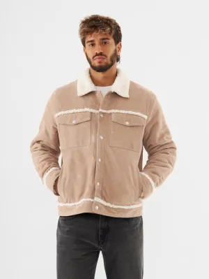 Suede Shearling Trucker Jacket