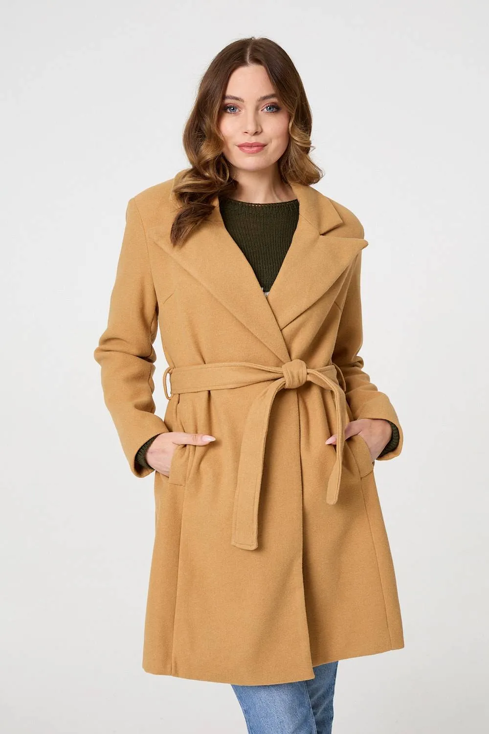 Tie Waist Longline Trench Coat