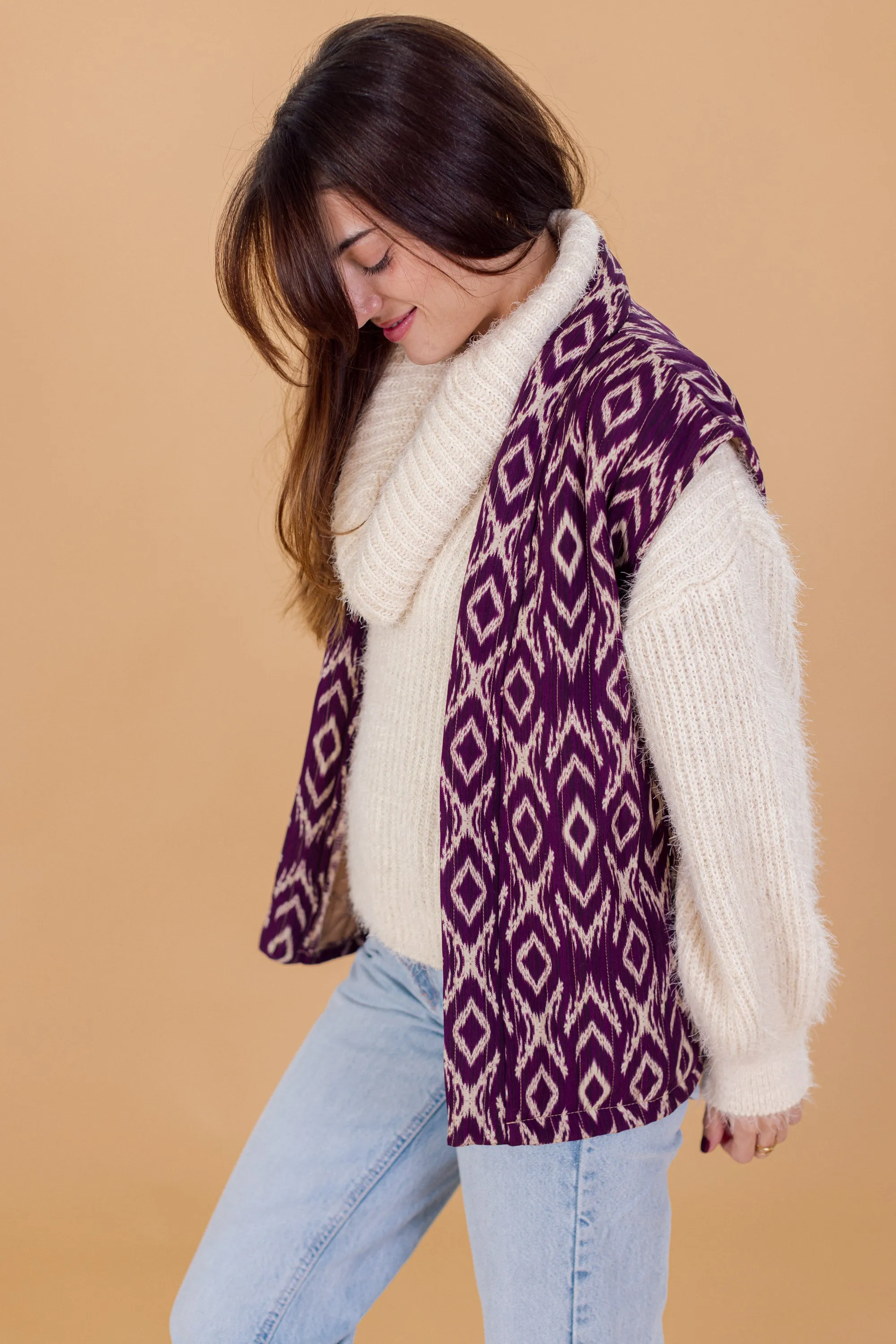 Vest Roth Purple Ikat