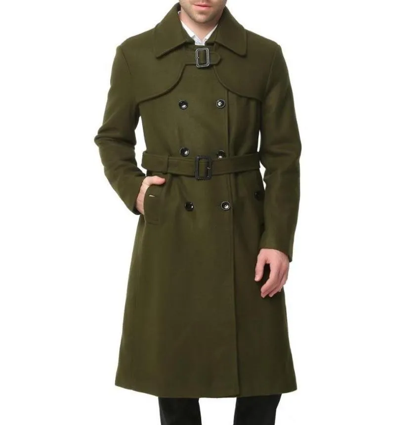 West Louis™ Classic Men Double Button Woolen Coat