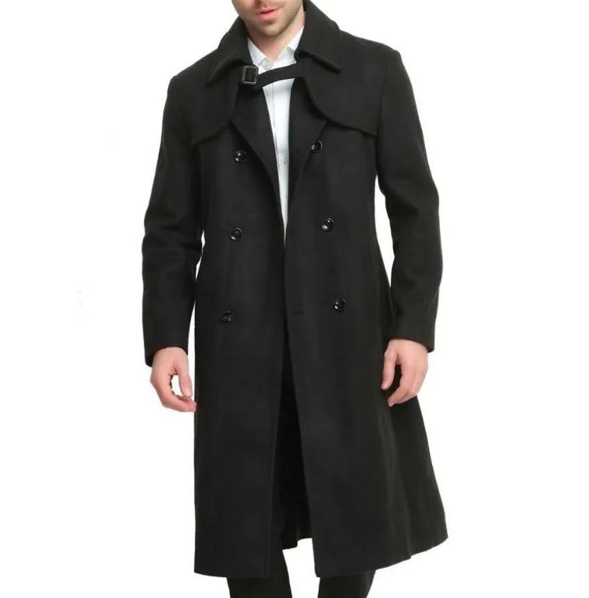 West Louis™ Classic Men Double Button Woolen Coat