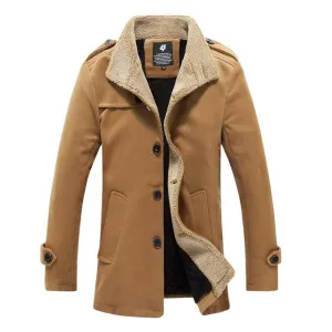 West Louis™ Lambswool Stand Collar Peacoat