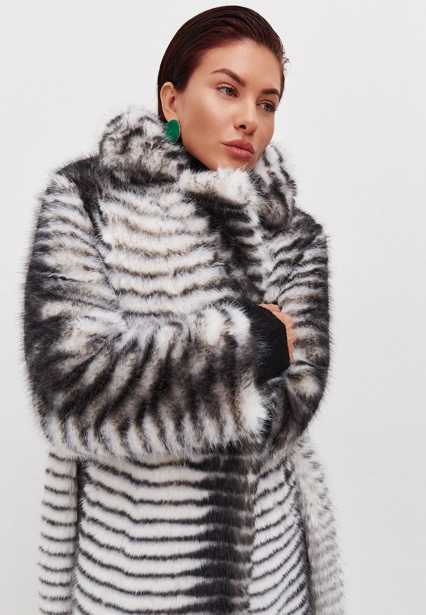 Winter Faux Fur Belted Long Coat