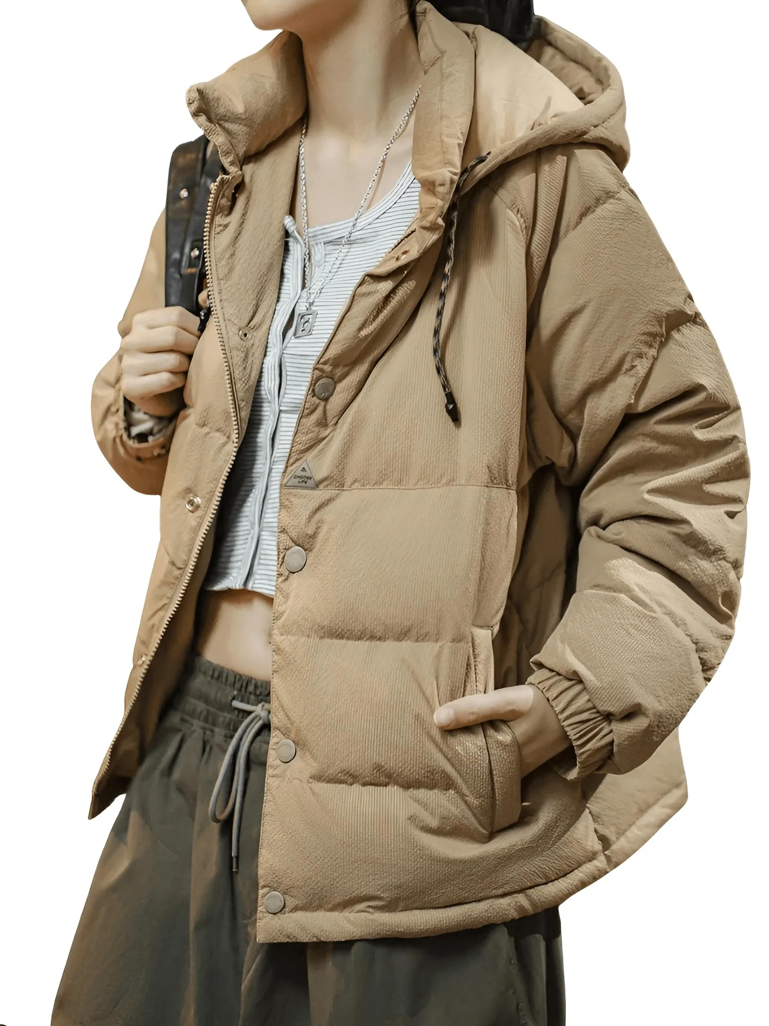 Women's Hooded Down Jacket 90 White Duck Down Hooded Jacket Top Winter Jacket