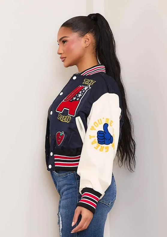 You Are Doing Ok Varsity Jacket Women